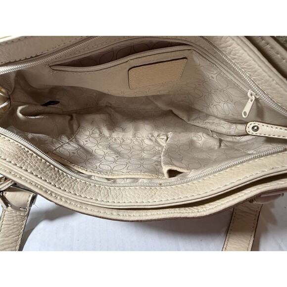 Fossil Cream or Ivory Pebbled Leather Satchel Shoulder Bag Blackburn Collection - Picture 4 of 16